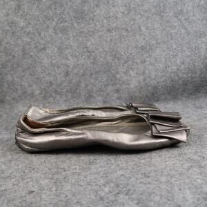 Me Too Shoes Womens 7.5 Ballet Flats Slip On Bow Metallic Square Toe Fashion